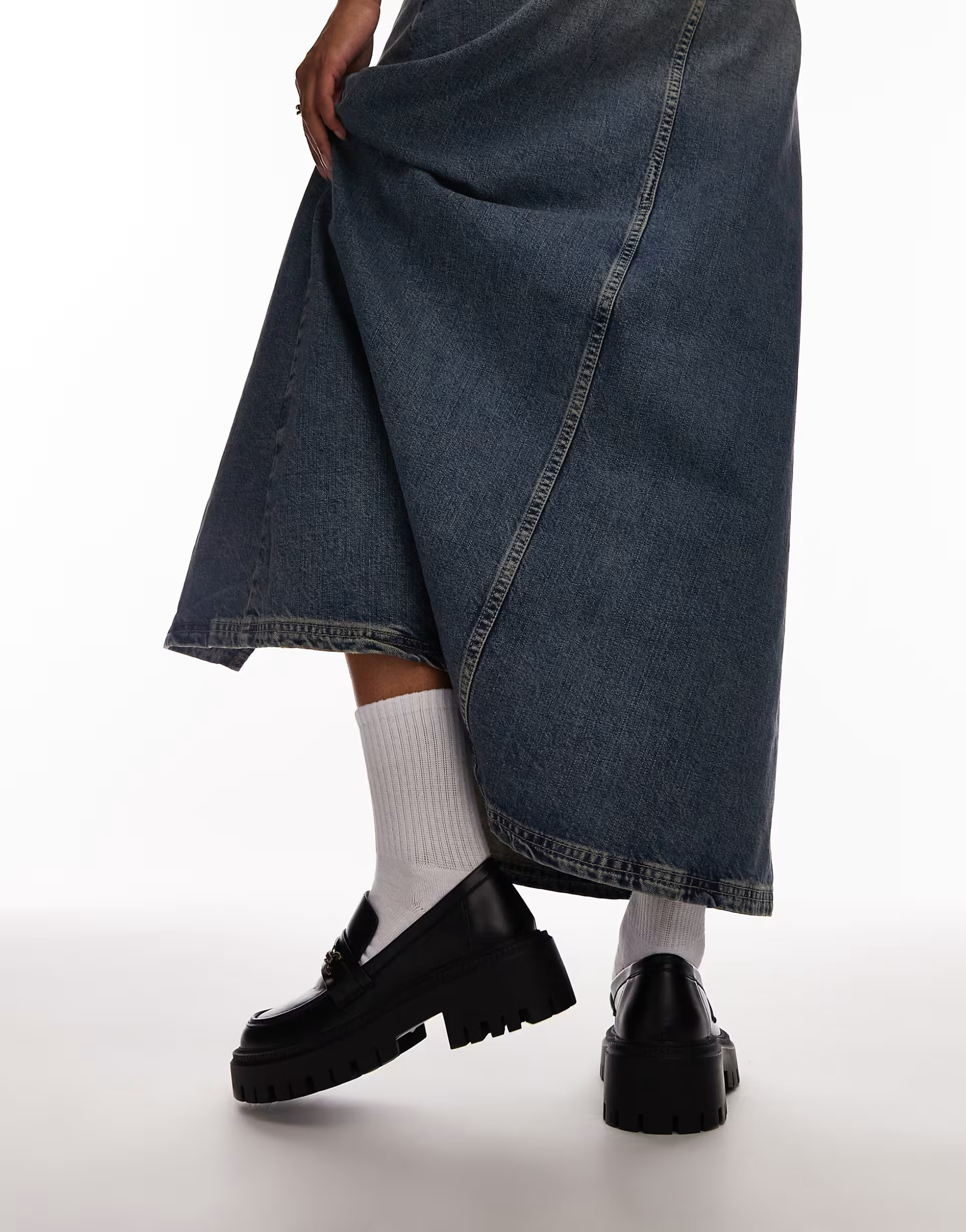 Topshop Cher chunky loafers with gold trim in black | ASOS (Global)