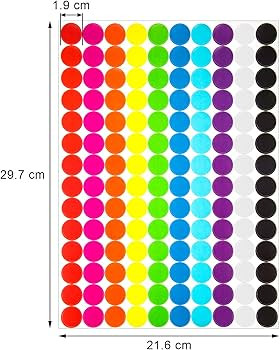 Boao Round Dot Stickers 3/4 Inch Diameter Circle Dot Labels Multicolor (2800 Pieces) | Amazon (US)