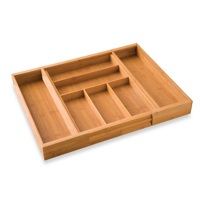 Bamboo Expandable Cutlery Tray | Bed Bath & Beyond