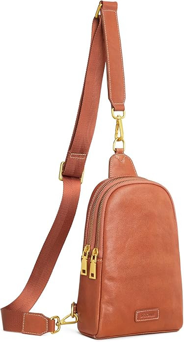 S-ZONE Leather Crossbody Bags for Women Sling Bag RFID Anti Theft Shoulder Purse Fanny Pack | Amazon (US)