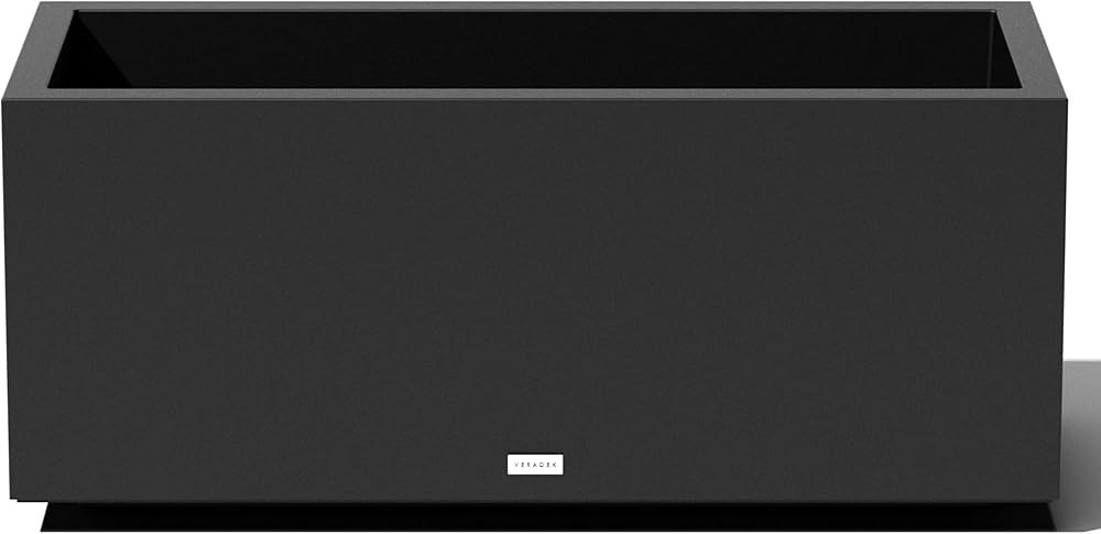 Veradek Block Series Indoor/Outdoor Long Box Planter (16.25" H x 15" W x 38" L, Black) | Amazon (US)