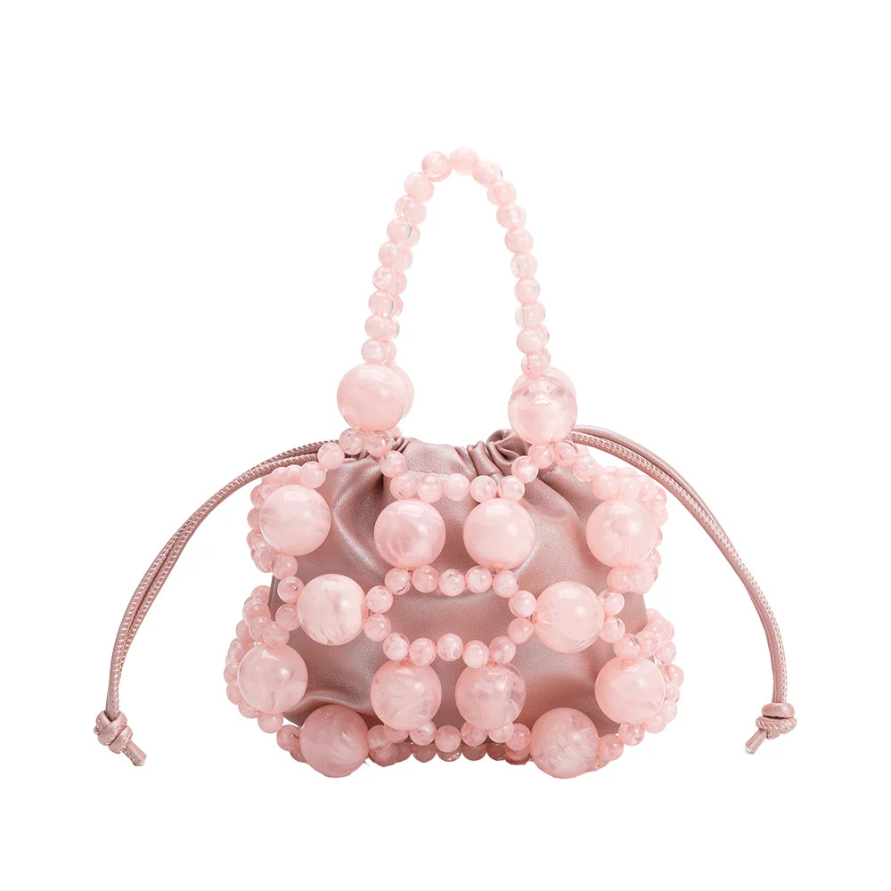Pink Bobby Beaded Top Handle Bag | Melie Bianco | Melie Bianco