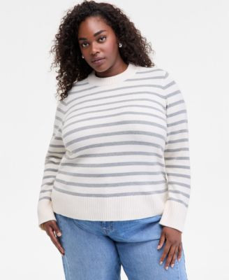 On 34th Trendy Plus Size High-Neck Sweater, Macy's Exclusive - Lollipop | Macy's