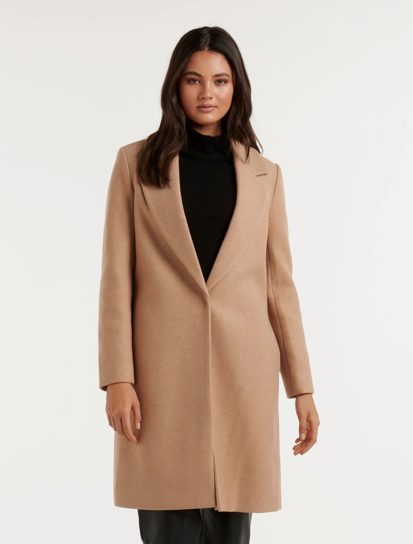 Delilah Longline Coatigan - Camel - 4 | Ever New (CA)