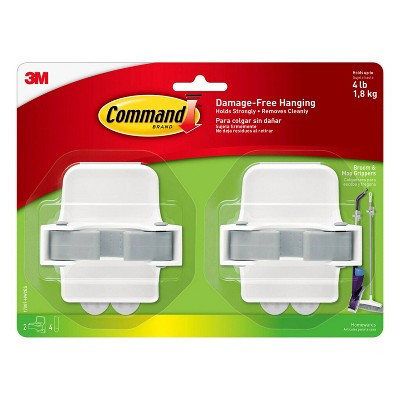 Command Broom & Mop Gripper 2 Grippers - 4 Strips/Pack: Plastic, 3.357" Height | Target