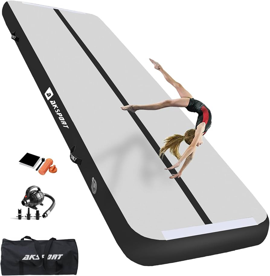 AKSPORT Gymnastics Air Mat Tumble Track Tumbling Mat Inflatable Floor Mats with Air Pump for Home... | Amazon (US)