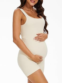Maternity Workout Romper Pregnancy Yoga Ribbed One Piece Seamless Tank Top Jumpsuit | Amazon (US)
