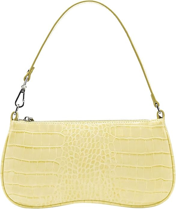JW PEI 90s Shoulder Bag for Women Vegan Leather Crocodile Purse Classic Clutch Handbag | Amazon (US)