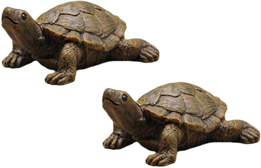TEAMWILL 2X Turtle Outdoor Statue Tortoise Garden Figurine Home Decor Sculpture Ornament | Amazon (US)