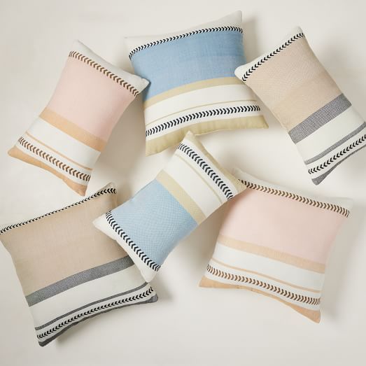 Variegated Block Stripe Indoor/Outdoor Pillow | West Elm (US)