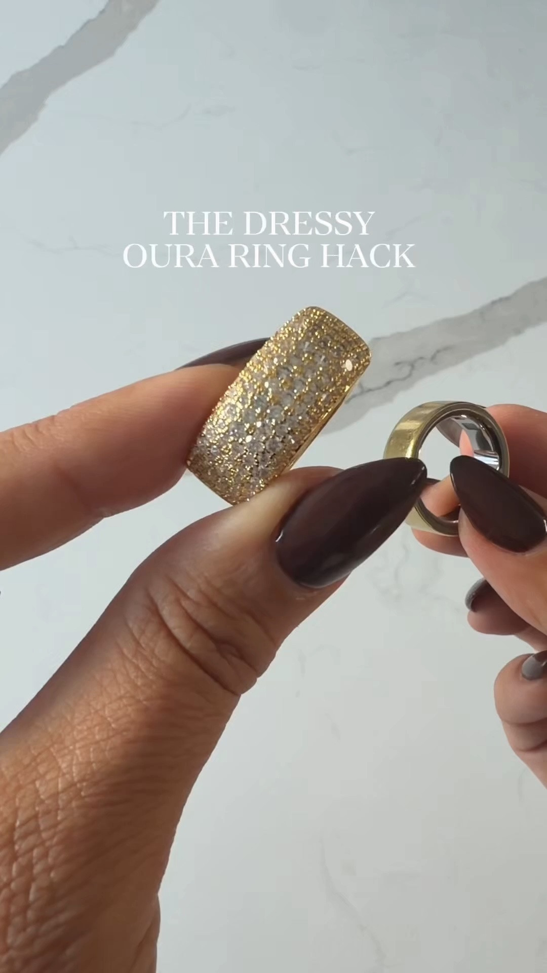 If you wear an Oura ring, this little cover instantly dresses it up and makes it look more like jewelry. Definitely not an everyday look, but for a night out or when I’m dressed up?! I’m obsessed with this little upgrade.

#LTKgrwm #LTKootd #LTKWedding