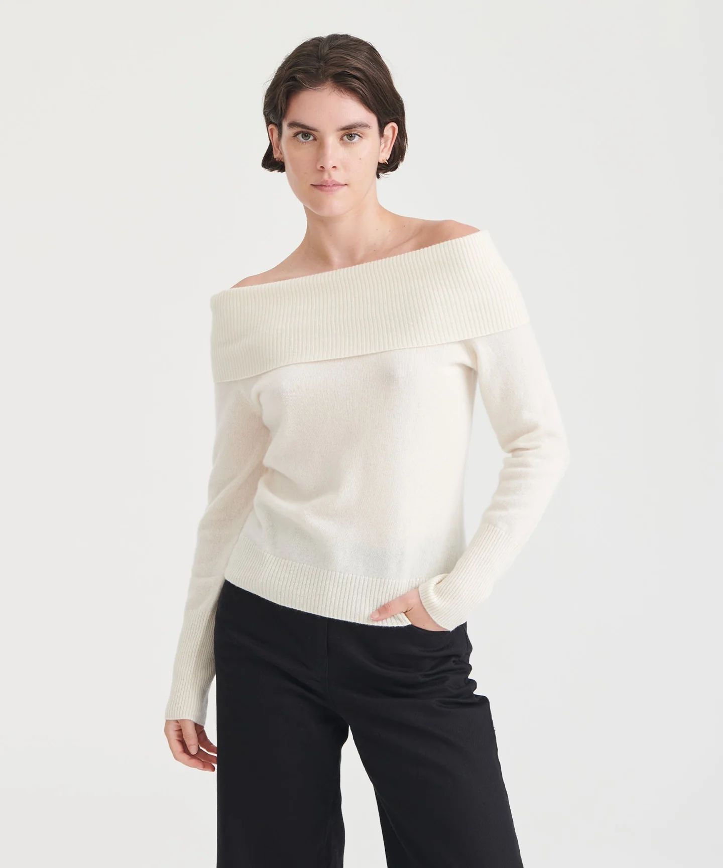 Cashmere Off The Shoulder Sweater | NAADAM