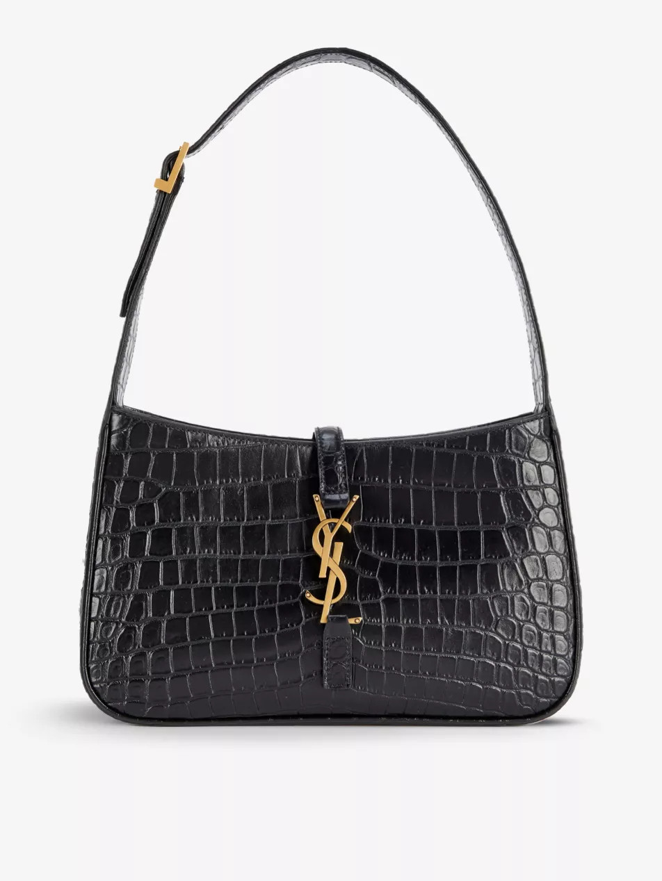Le 5 à 7 croc-embossed leather shoulder bag | Selfridges