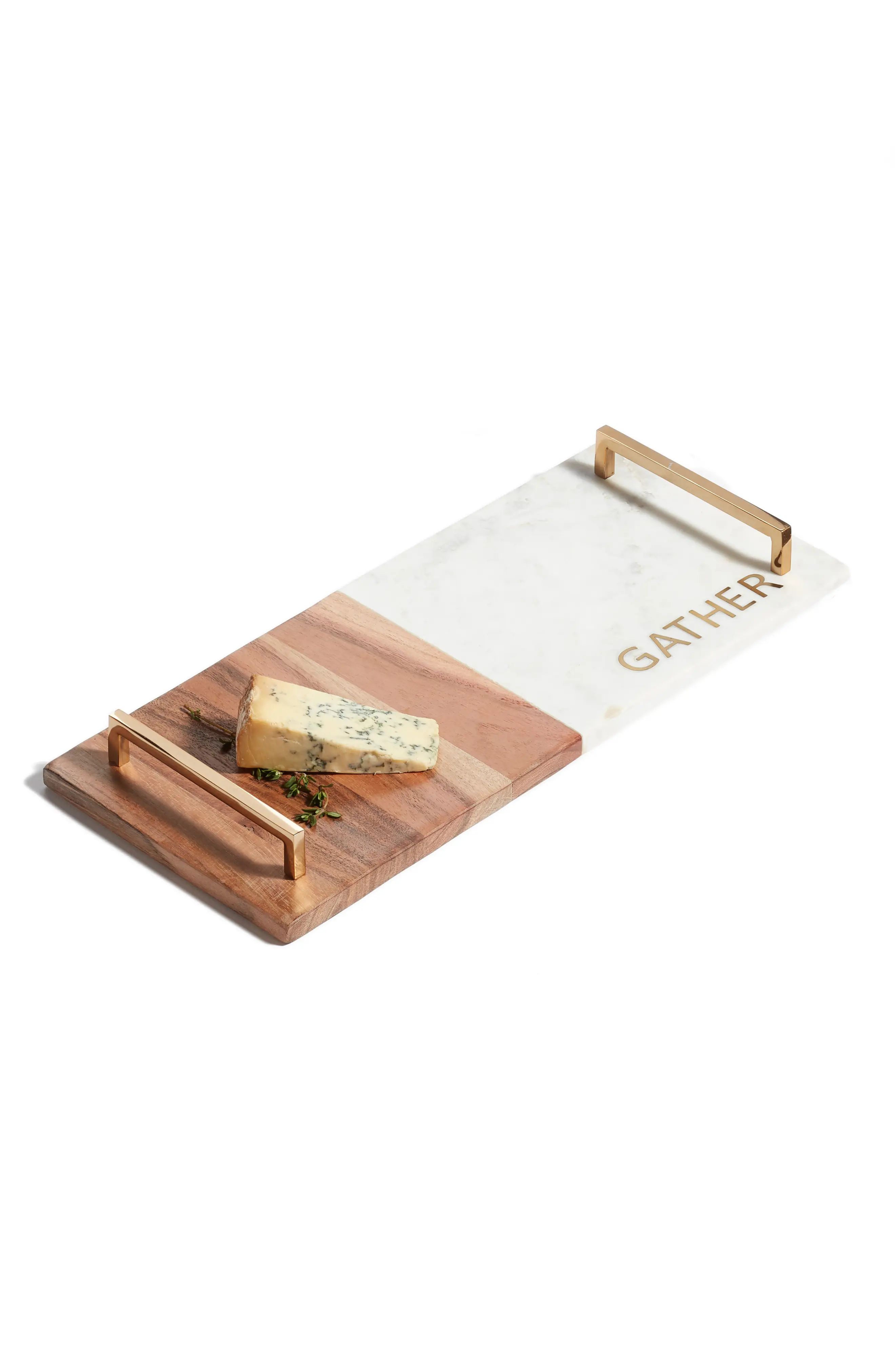 Nordstrom at Home Gather Wood & Marble Serving Tray | Nordstrom