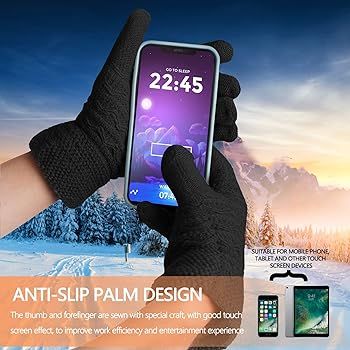 3Pcs Winter Women Beanie Hat Scarf and Touch Screen Gloves Sets Girls Classic Knit Warm Chunky Fl... | Amazon (US)