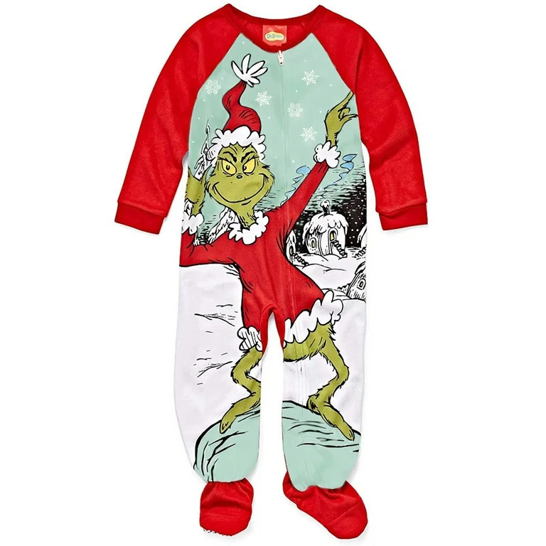 Dr. Seuss The Grinch Toddler Infant Christmas Footed Blanket Sleeper Pajamas K205005SE - Walmart.... | Walmart (US)