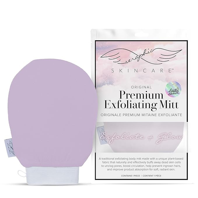 Amazon.com: Seraphic Skincare Original Premium Exfoliating Mitt for Body (2pc) \u2013 100% Vegan ... | Amazon (US)