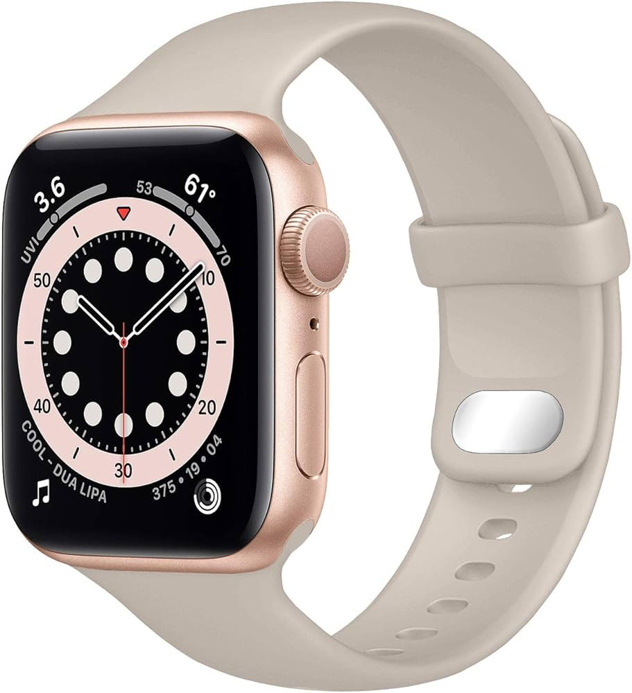 Sport Band Compatible with Apple Watch Bands 38mm 41mm 40mm 45mm 44mm 42mm, Soft Silicone Replace... | Amazon (US)