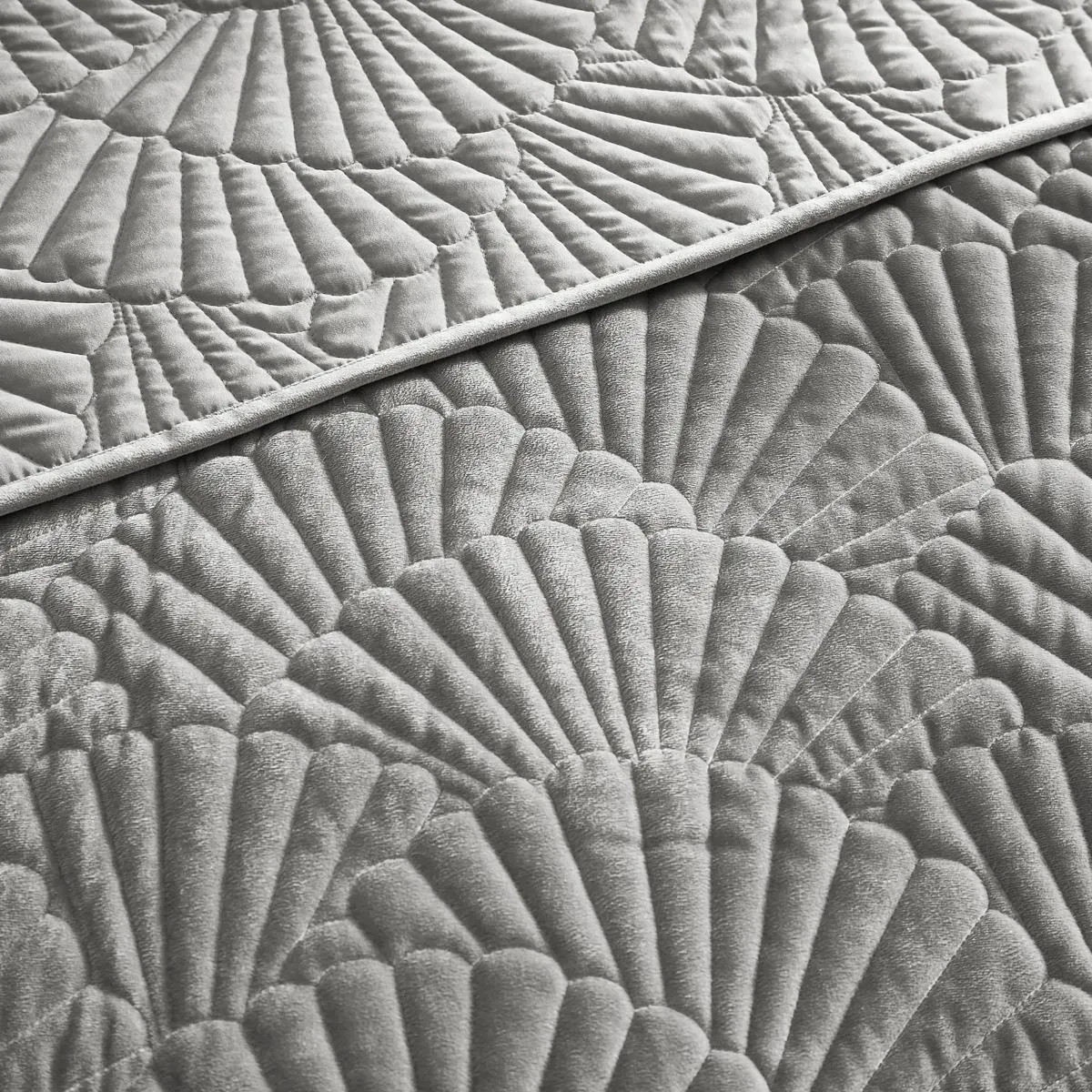 Fan Velvet Quilt Set - Smoke Grey | Z Gallerie