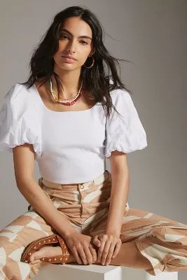 Puff-Sleeved Tie-Back Top | Anthropologie (US)