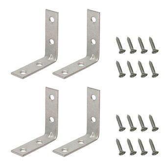 RELIABILT 3-in x 0.75-in x 3-in Galvanized Steel Corner brace 4 -Pack | Lowe's