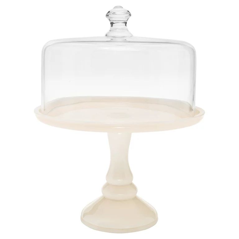 The Pioneer Woman Timeless Beauty 10-inch Cake Stand with Glass Cover, Milk White | Walmart (US)