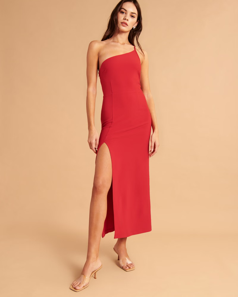 Women's Asymmetrical One-Shoulder Maxi Dress | Women's Dresses & Jumpsuits | Abercrombie.com | Abercrombie & Fitch (US)