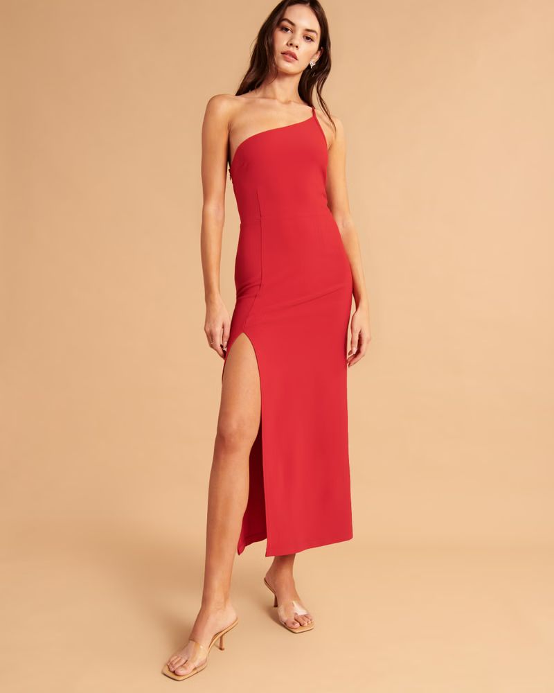 Asymmetrical One-Shoulder Maxi Dress | Abercrombie & Fitch (UK)