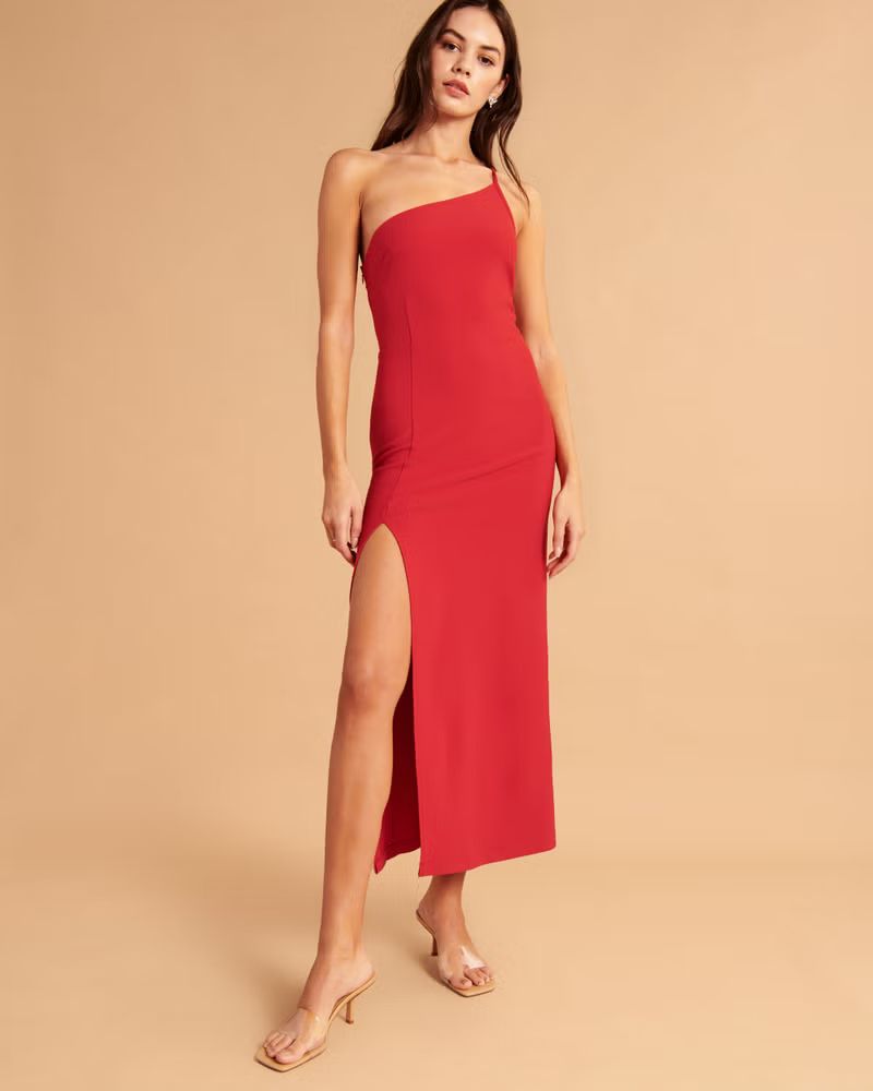 Women's Asymmetrical One-Shoulder Maxi Dress | Women's Dresses & Jumpsuits | Abercrombie.com | Abercrombie & Fitch (UK)