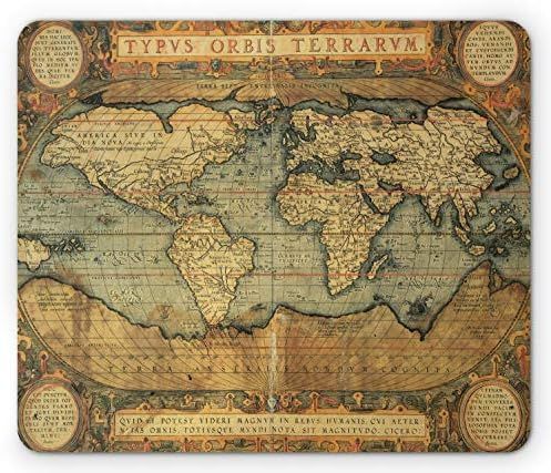Ambesonne World Map Mouse Pad, Old Chart Vintage Composition of 16th Century Atlas Print, Rectangle  | Amazon (US)
