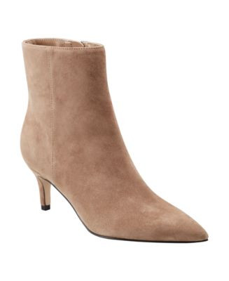 Marc Fisher Women's Glorry Pointy Toe Kitten Heel Booties - Light Brown Suede | Macy's