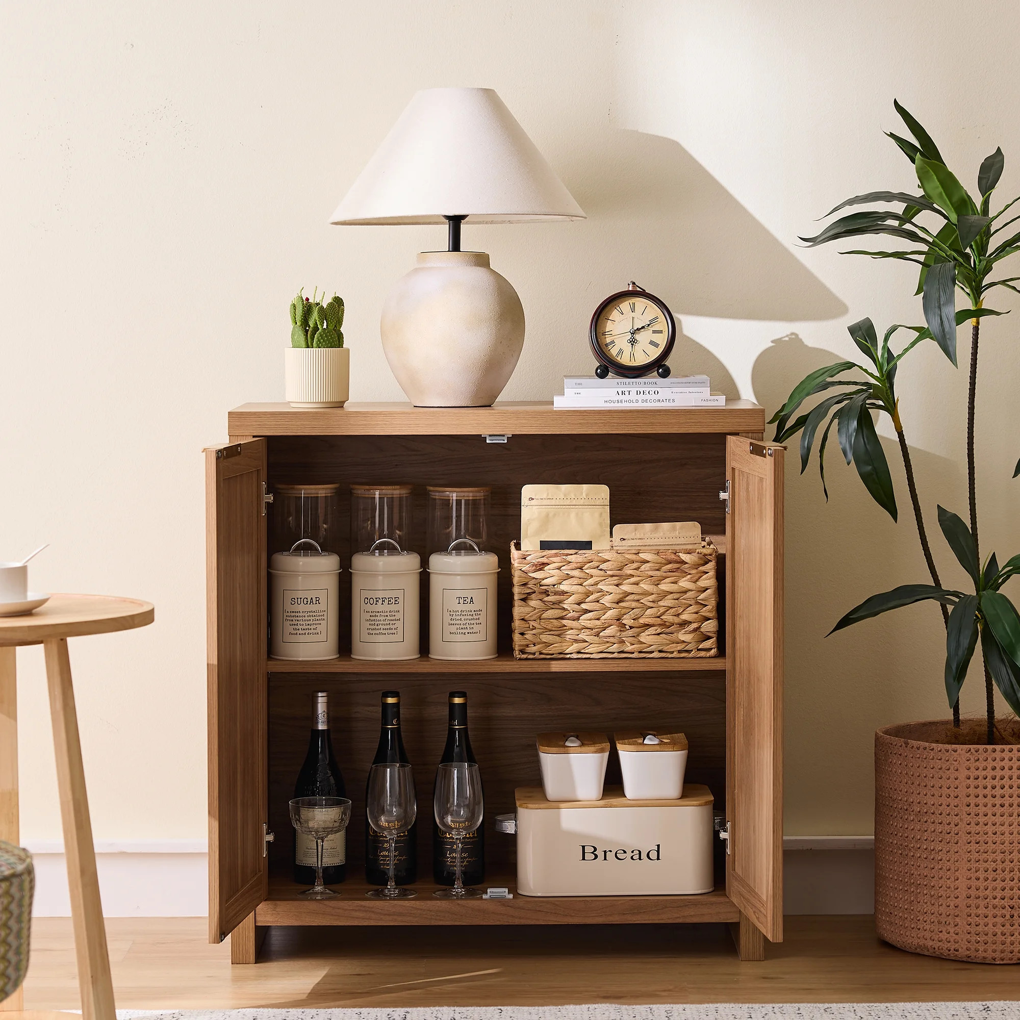 ARKANTOS Rattan Sideboard Cabinet with Storage, Buffet Cabinet with Adjustable Shelf, Accent Cabi... | Walmart (US)