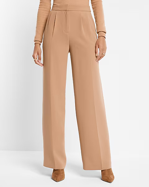 Super High Waisted Open Pleated Wide Leg Pant | Express