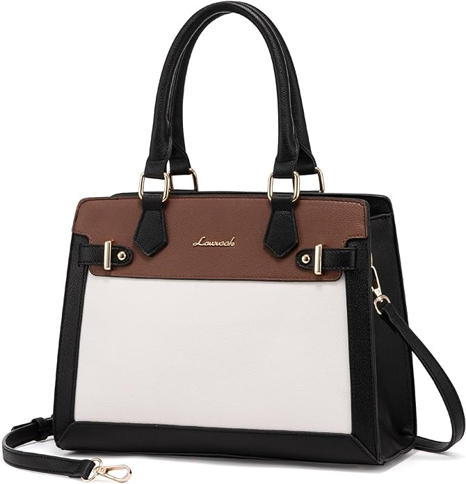 LOVEVOOK Purses and Handbags for Women, Tote Shoulder Bag Satchel Black Purse and PU Leather Top ... | Amazon (US)