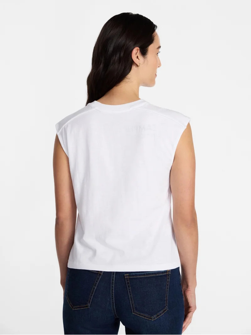 Time and Tru Women's Muscle Tank Top with Piped Trim, Sizes XS-XXXL - Walmart.com | Walmart (US)