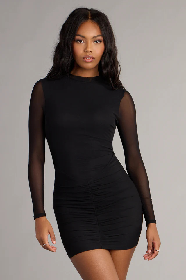 Sheer Intention Long Sleeve Mini Dress | Windsor Stores
