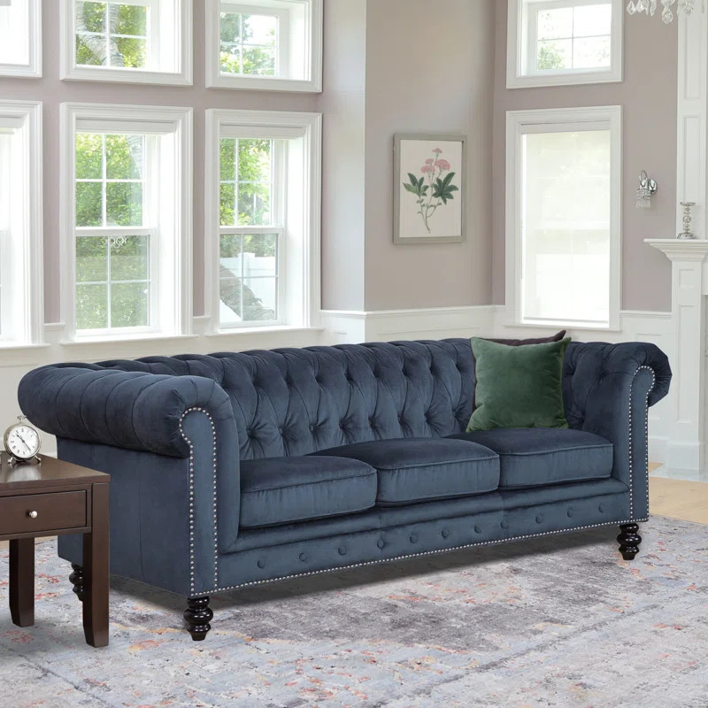 Eufaula 87.5" Rolled Arm Chesterfield Sofa | Wayfair North America