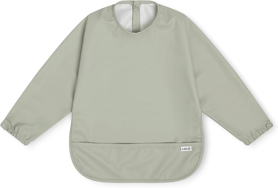 Lalo Long Sleeve Baby Bib, Waterproof, Elastic Cuffs, Large Catch-All Pocket, Recycled Polyester,... | Amazon (US)