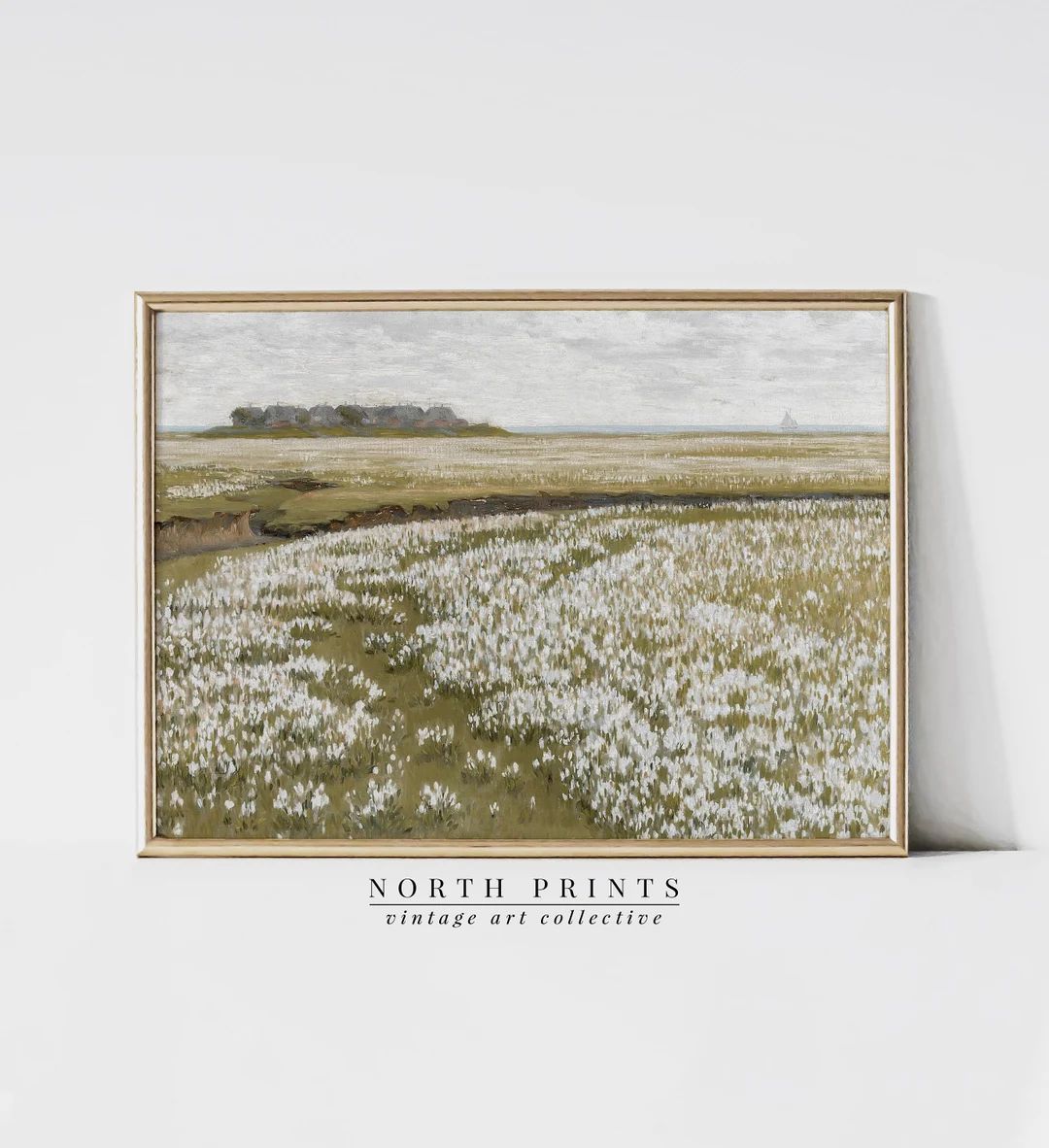 Spring Meadow Painting Vintage Landscape Print Country Field PRINTABLE Digital Download North Pri... | Etsy (CAD)