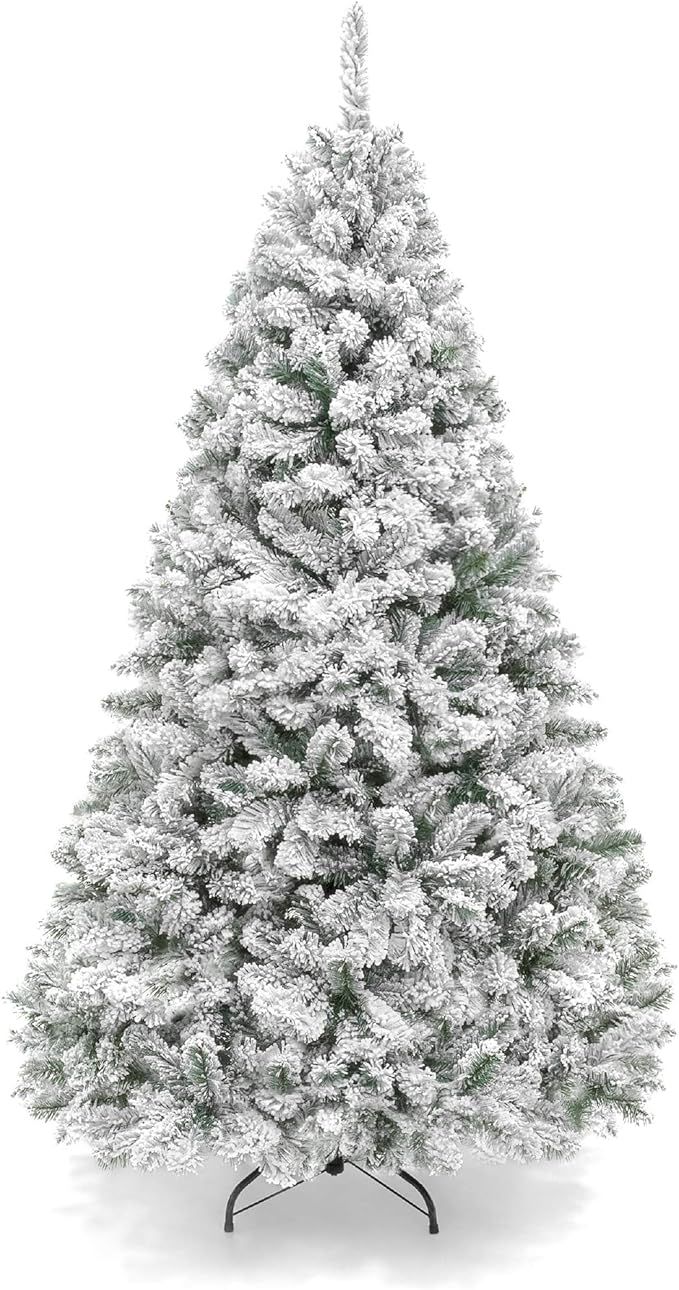 Best Choice Products 6ft Premium Snow Flocked Artificial Holiday Christmas Pine Tree for Home, Of... | Amazon (US)