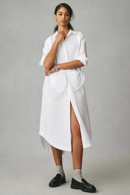 Maeve Long-Sleeve Midi Shirt Dress | Anthropologie (US)