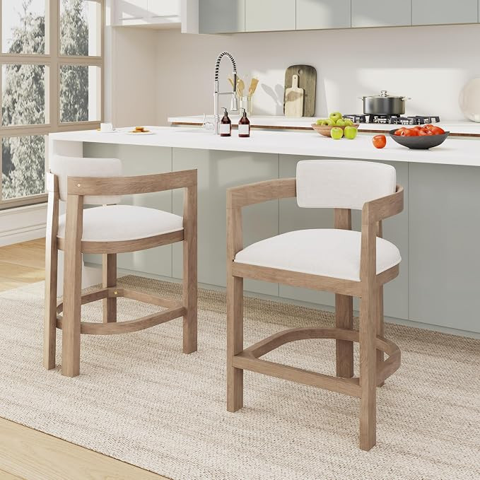 Christopher Knight Home Set of 2 Ryland Modern 26" Counter Height Bar Stools, Fabric Upholstered ... | Amazon (US)