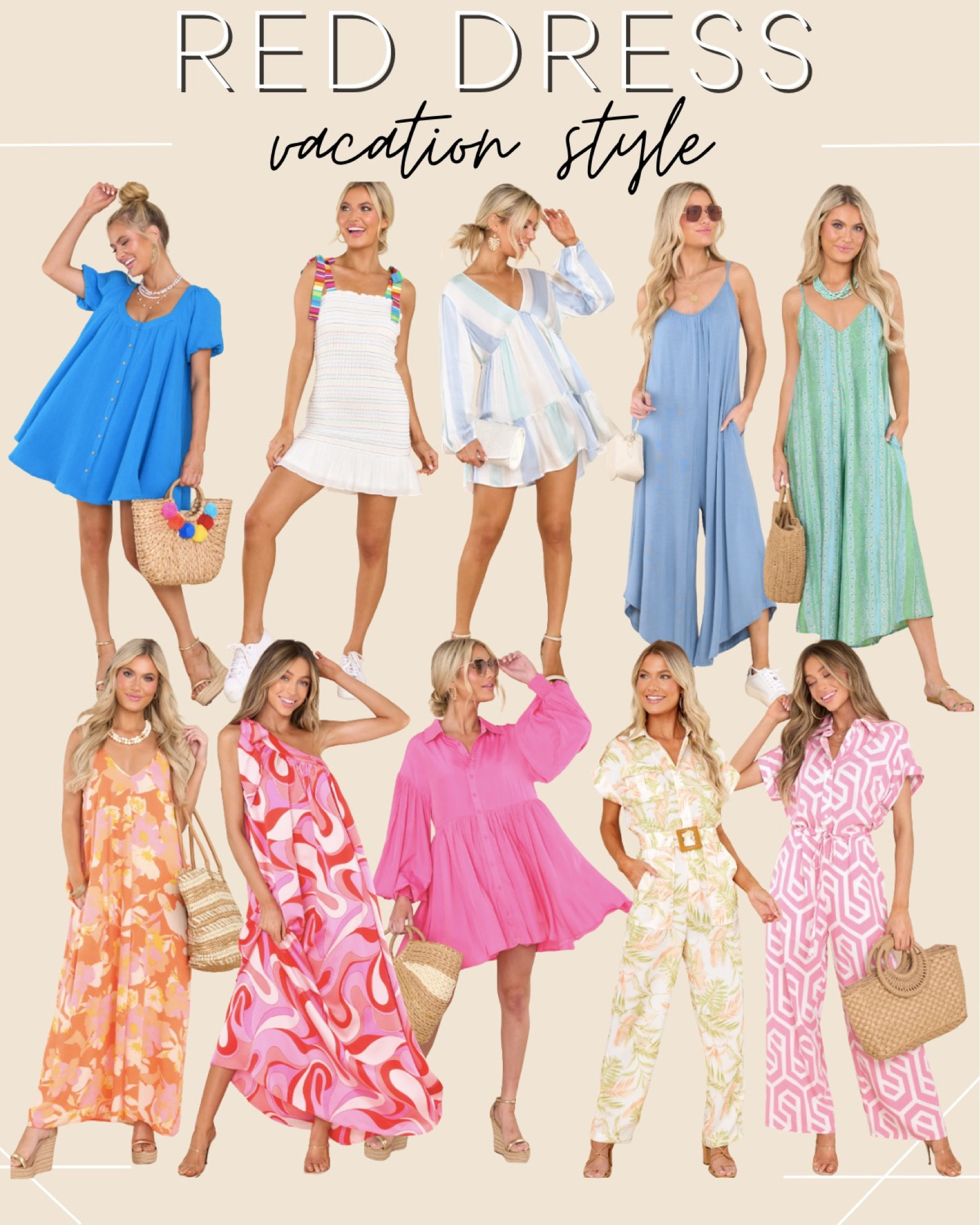 Vacation style dresses and jumpsuits 🤍 

Summer style, spring dresses, vacation dresses

#LTKstyletip #LTKSeasonal
