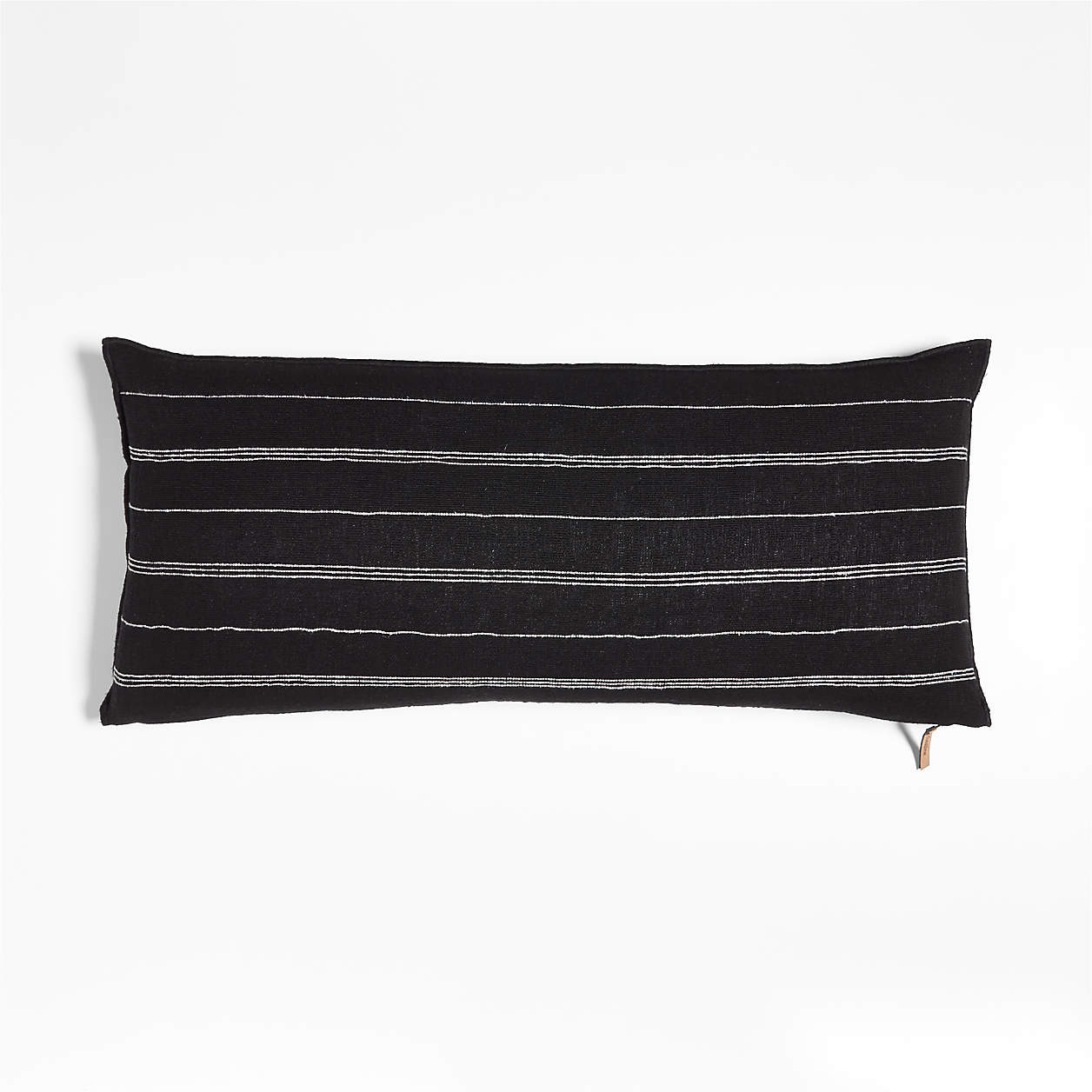 Chatou Organic Cotton Ink Black Stripe 36x16 Throw Pillow Cover + Reviews | Crate & Barrel | Crate & Barrel