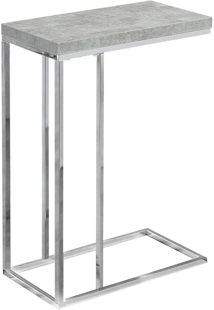 Monarch Specialties I 3007, Accent Table, Chrome Metal, Grey Cement | Amazon (US)