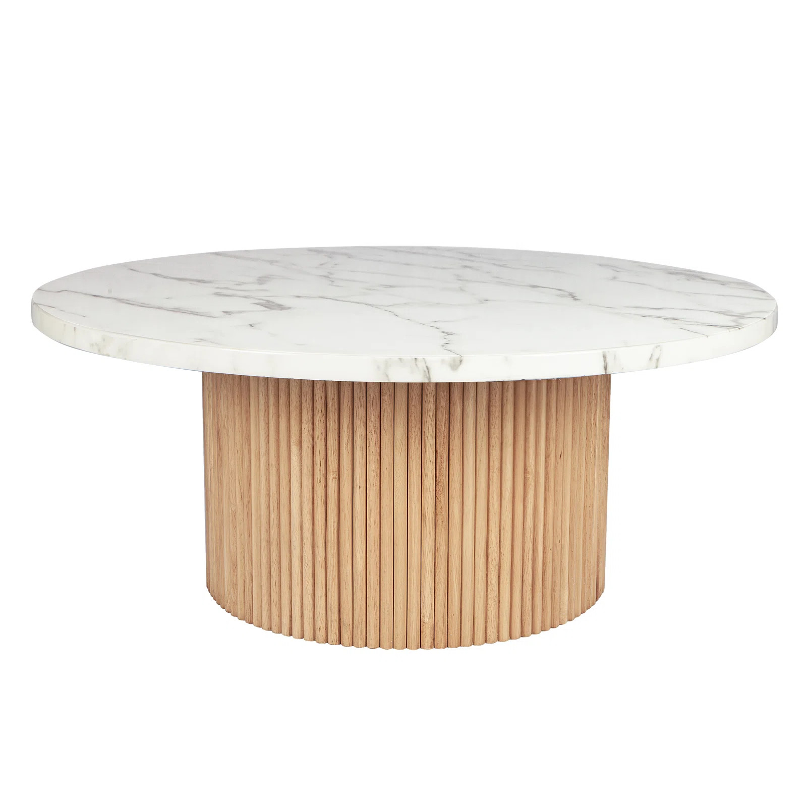35" Marbled Wood Round Coffee Table | Wayfair North America