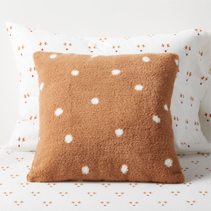 Caramel Sherpa Polka-Dot Kids Throw Pillow + Reviews | Crate & Kids | Crate & Barrel