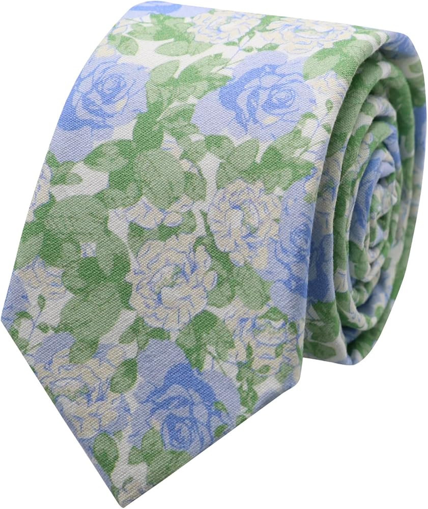 Floral Ties Skinny Tie for Men, Cotton Mens Neckties for Wedding, Casual, Business, Party, Daily ... | Amazon (US)