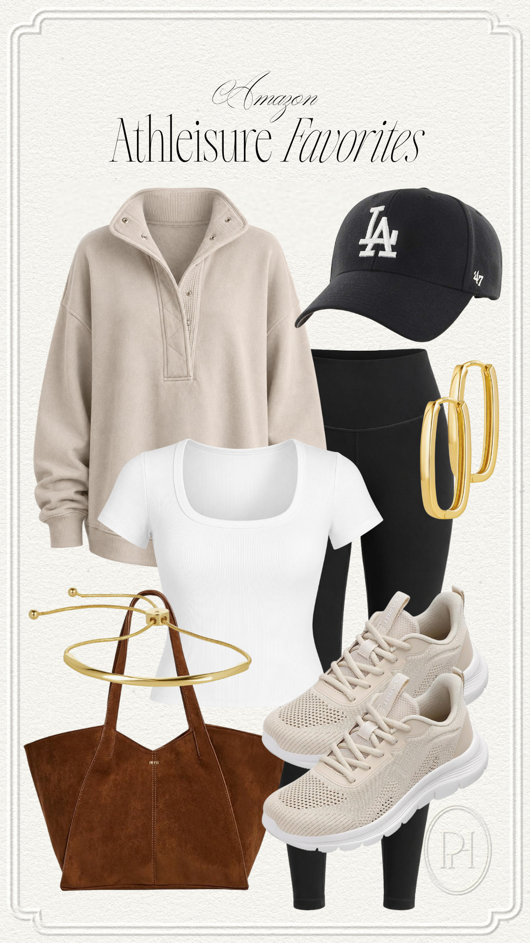 Athleisure favorites for fall from Amazon!

fall fashion, fall looks, fall outfit, fall style, black leggings, mom style, mom look, mom fashion, mom outfit, casual look, casual outfit, casual style, pullover sweater, black baseball cap, classic white tee, fitted tee, brown handbag, suede handbag, tan sneakers, neutral sneakers, trainers, running shoes, tennis shoes, gold bracelet, gold hoop earrings 

 #LTKgrwm #LTKootd #LTKmomlife