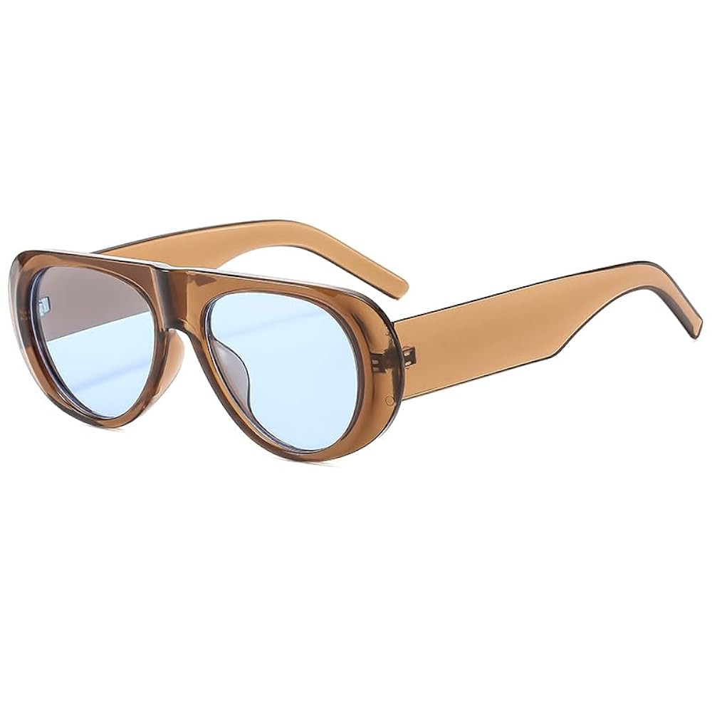 Long Keeper Retro Oversized Women's Oval Sunglasses - Flat Top Fashion Leopard Ladies Sunglasses ... | Amazon (UK)